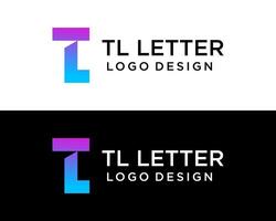 Letter TL monogram bold geometric shape logo design. vector