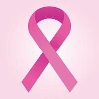 Breast cancer awareness pink ribbon. Vector pink ribbon