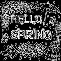 Hello Spring design vector