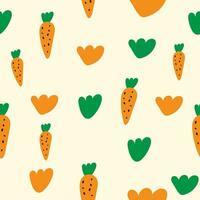 vector seamless carrot pattern. hand drawn pattern design.