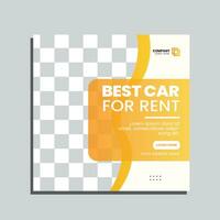 Vector car rental social media post template.