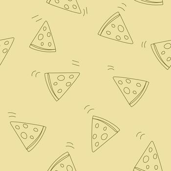 mano dibujado Pizza garabatear modelo fondo, vector sin costura modelo diseño.