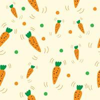 vector seamless carrot pattern. hand drawn pattern design.