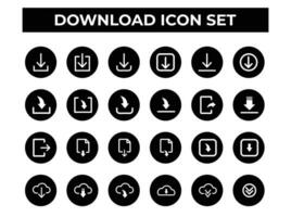 Download buttons icons. flat icon set vector