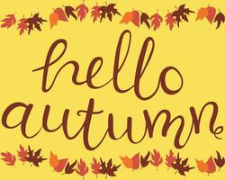 hello autumn illustration vector