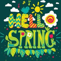 Hello spring template vector
