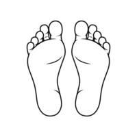 Line foot soles illustration. Bare feet vector isolated on white background.