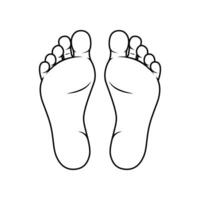 Line foot soles illustration. Bare feet vector isolated on white background.