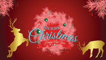 merry christmas hd wallpapers with reindeer and grass vector