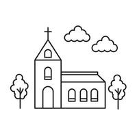 Design illustration church building symbol outline vector