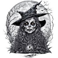 Witch Scary Illustration PNG Image Transparent Background Ai Generative