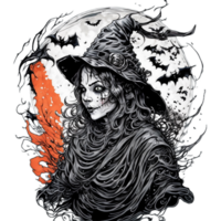 Witch Scary Illustration PNG Image Transparent Background Ai Generative