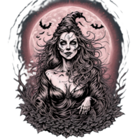 Witch Scary Illustration PNG Image Transparent Background Ai Generative