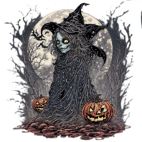 Witch Scary Illustration PNG Image Transparent Background Ai Generative