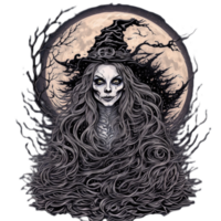 Witch Scary Illustration PNG Image Transparent Background Ai Generative