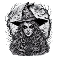 Witch Scary Illustration PNG Image Transparent Background Ai Generative