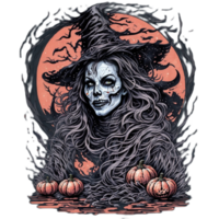 Witch Scary Illustration PNG Image Transparent Background Ai Generative