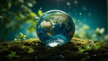 Earth Day. Planet mother earth globe. Ai Generated photo