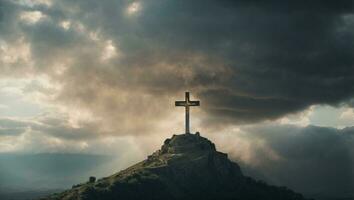 Holy cross symbolizing the death . Ai Generated photo