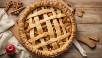 homemade tasty apple pie. Ai Generated photo