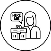 Job Seeker Female Vector Icon