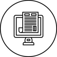icono de vector de periódico en línea