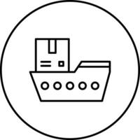 icono de vector de barco de envío en todo el mundo