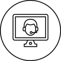 Online Call Center Vector Icon