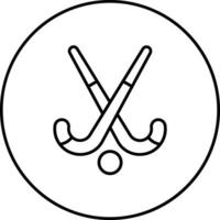 Field Hockey Stick and Ball Vector Icon