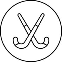 campo hockey palos vector icono