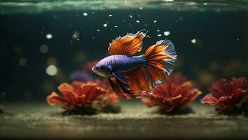 halfmoon betta fish. Ai Generated photo