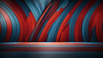 Blue red abstract presentation background with stripes lines. Ai Generated photo