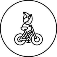 montando bicicleta vector icono