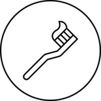 Tooth Paste on Brush Vector Icon