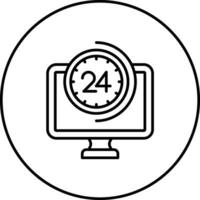 24 7 Monitoring Vector Icon