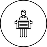 Billboard Man Vector Icon