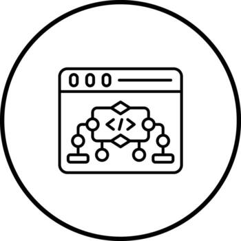 sitio web algoritmo vector icono