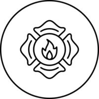 Firefighter Badge Vector Icon