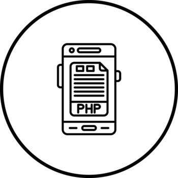 icono de vector de código php