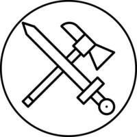 Axe And Sword Vector Icon