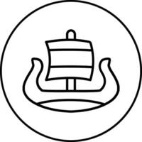 icono de vector de barco vikingo