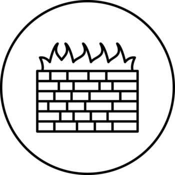 Computer Firewall Vector Icon