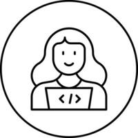 Web Developer Female Vector Icon