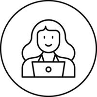 Programmer Female Vector Icon