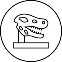 dinosaurio fósil vector icono