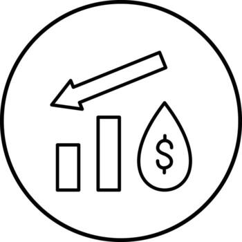 Oil Price Decrease Vector Icon