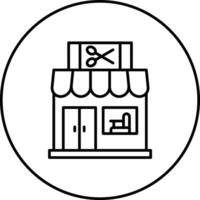 icono de vector de tienda de peluquero