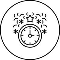 New Year Clock Vector Icon