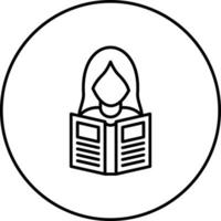 Women Reading Book Vector Icon