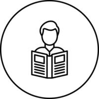 Man Reading Book Vector Icon